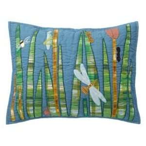  Kids Bedding Blue Dragonfly Quilted Sham, Bl to the River 