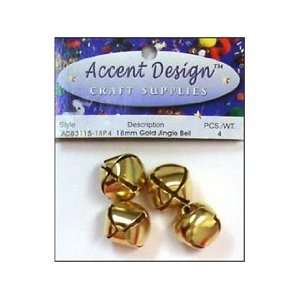  Accent Design Jingle Bell 18mm 4pc Gold