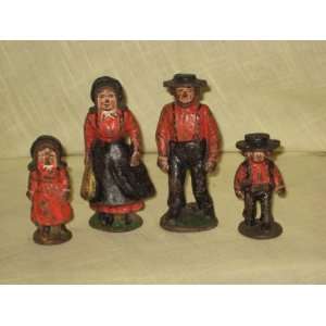   Amish Cast Iron Figurines (paint wear as in photos): Kitchen & Dining