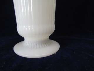 Vintage Milk Glass Vase Brody Co Ribbed Pedestal  