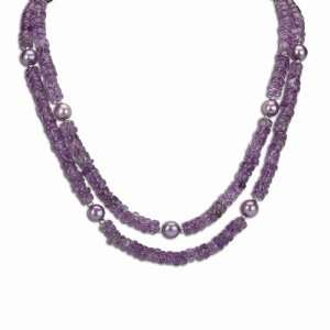  Purple Majesty Amethyst & Pearl Necklace Jewelry