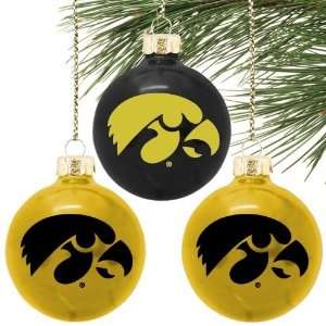  Iowa Hawkeyes Collegiate Logo Round Glass Ornaments 