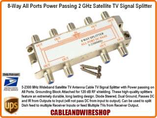 WAY POWER PASSING SATELLITE TV ANTENNA SPLITTER 23308  