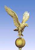 Gold Bald Eagle Metal Flagpole Finale WOW  
