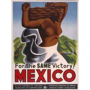    1940 Mexico Tourism Association Train Travel Poster