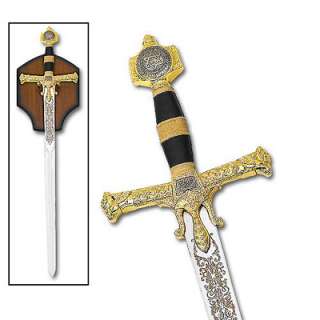 47 King Solomon Sword w/Wall Plaque Laser Etched *NEW*  