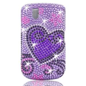   Diamond Bling Phone Shell for Blackberry 9650 Tour 2 (Purple Heart