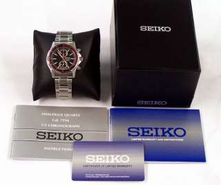 Seiko Authentic Watch Chronograph 100M Stainless Steel SNN247P1 $250 