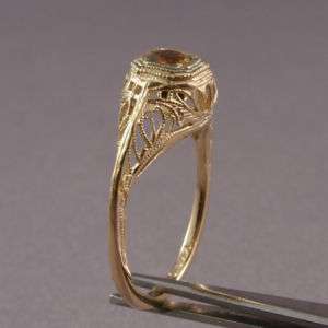 40ct Mandarin Garnet Antique Filigree 14K YG Ring  