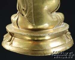   Tibetan Gilt Bronze Seated Buddha Upon Lotus Base, 19th Century