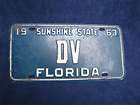 Rare 1963 Florida Disabled Veteran Issue License Plate