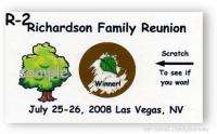Family Reunion 20 SCRATCH OFFS personalized Lottery  
