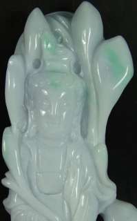   Green A Jade Jadeite KwanYin Statue/stand Handmade Carving A 058