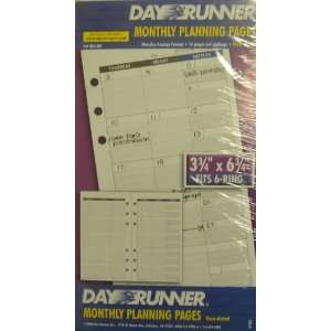  01249 Day Runner Non dated Monthly Planning Pages. Size 3 