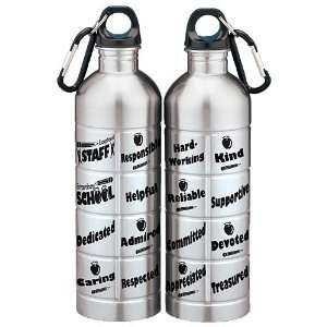   Stainless Steel Message Water Bottle With Carabiner: Sports & Outdoors