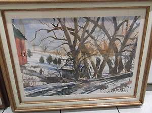   McCartney New York Watercolor Snowy Landscape AWS Wonderful Frame Wow