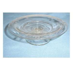  Etched Crystal Glass Shallow Footed Bowl: Everything Else
