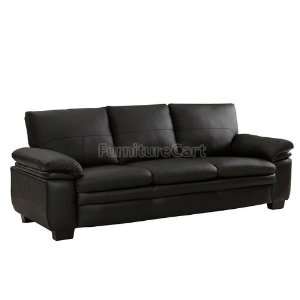   2225 Black Modern Sofa w/ Wood Legs 2225 BL W S: Furniture & Decor