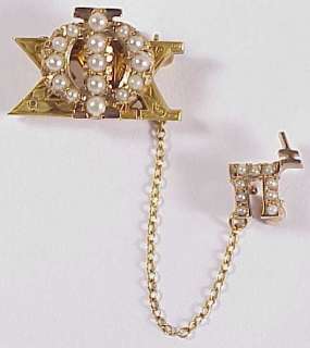 10KT Gold 24 Pearls Man’s Phi Sigma Kappa Fraternity Pin  