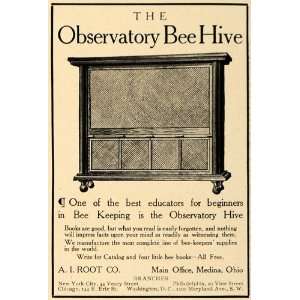  1906 Ad Observatory Bee Hive Keeping A I Root Company 