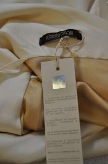 New $3810 Roberto Cavalli Open Back Dress Cream Sz 44  