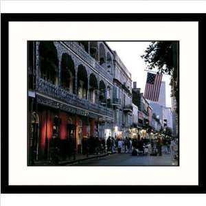 Bourbon Street New Orleans Framed Photograph Frame Finish: Black, Size 