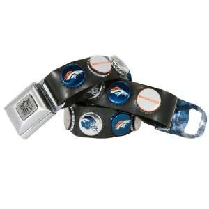 Denver Broncos Bottle Cap Belt   2 Wide   4 Lengths Available:  