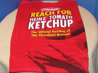 CLEVELAND BROWNS Heinz Red Zone KETCHUP T Shirt LG Nice  