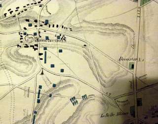 Original Waterloo Brussels Belgium 1815 Battlefield Map Napoleon 