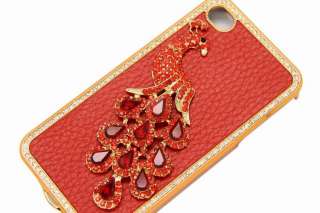 Beautiful Crystal Peacock Case Bling Rhinestone Cover for iPhone 4 4G 