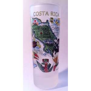  Costa Rica Map Frosted Shooter Shot Glass: Kitchen 