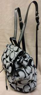 AUTHENTIC COACH MOONLIGHT LUREX BACKPACK BLACK & WHITE  MSRP$278.00 