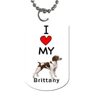  I Love My Brittany Dog Tag 
