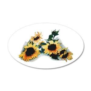   22x14 Oval Wall Vinyl Sticker Sunflowers Painting 