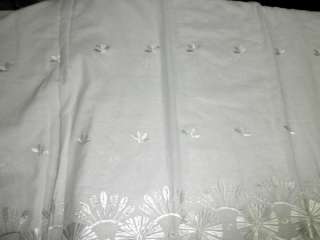White 2 x 2 cotton voile 58 wide embroidered  