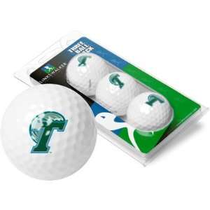  Tulane Green Wave 3 Pack of Logo Golf Balls Sports 