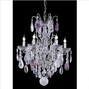   with Rock Crystal and Amethyst Crystal Palais Royale Crystal Six Light