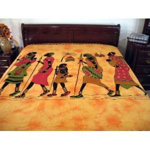  TRIBAL STYLE HANDMADE COTTON TWIN BED SHEET TAPESTRY: Home 