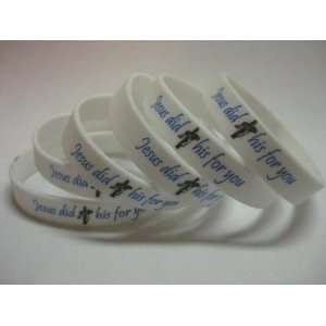  Witness Wristbands Jesus did this for you Blue 