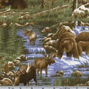 44 Wide Call Of The Wild Flannel Wild Life Scenic Multi 