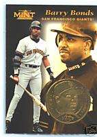 Barry Bonds 1997 97 Pinnacle Mint Collection with Coin  