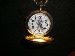   MOUSE ENGINEER POCKET WATCH WITH CHAIN AND FOB_MINT & WORKS   