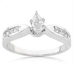 14k Gold 5/8ct TDW Marquise Diamond Engagement Ring  Overstock