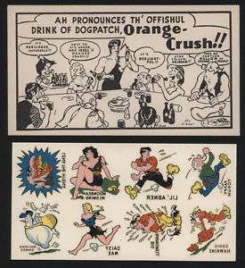 1940s Orange Crush Lil Abner Decal Premium &Envelope  