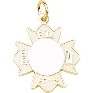    Rembrandt Charms Firefighter Charm, 10K Yellow Gold Jewelry