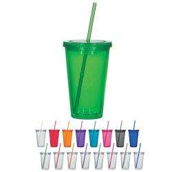 Double Wall Acrylic Tumblers with Straw (Case of 24)  Overstock