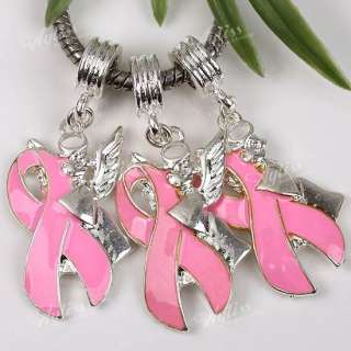 20 Pcs Pink Hope Angel dangle Fit Charm Bracelet Lots  