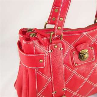 Sale Genuine Red Quilted Leather Handbag Tote New  