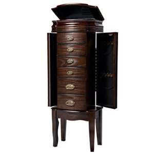   Influenced Transitional Espresso Jewelry Armoire: Home & Kitchen