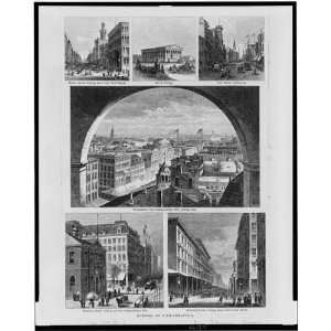    Scenes in Philadelphia, 1874,Market Street,PA,Arch